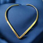Hammered Brass V-Collar Necklace