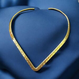Hammered Brass V-Collar Necklace